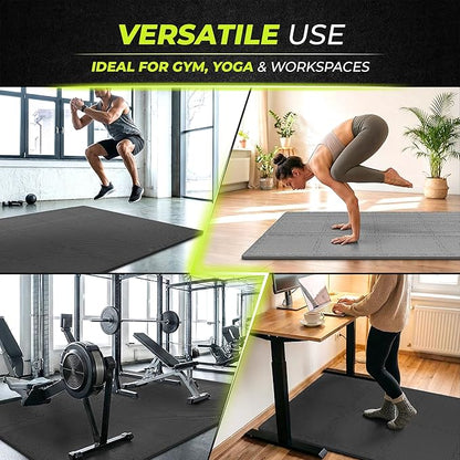 bemaxx Gym Mats Set - 18 pcs EVA Interlocking Foam Floor Tiles (12.6"x12.6"x0.4") 18sqft Protective Gym Flooring Sports Home Workout Exercise Mats Puzzle Garage Fitness Play-Room Pool Treadmill Bike