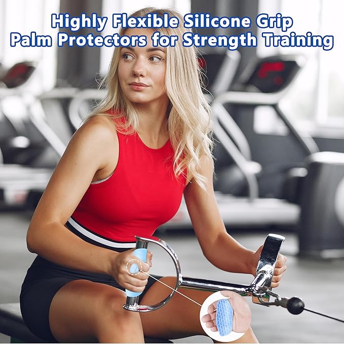 Silicone Gym Grips for Weight Lifting,Workout Gloves for Women Men Alternative,Anti Slip Gym Workout Grip,Rubber Gym Hand Grips-Weightlifting Grips Pad for Barbell,Pull Up,Ryptfit,Training