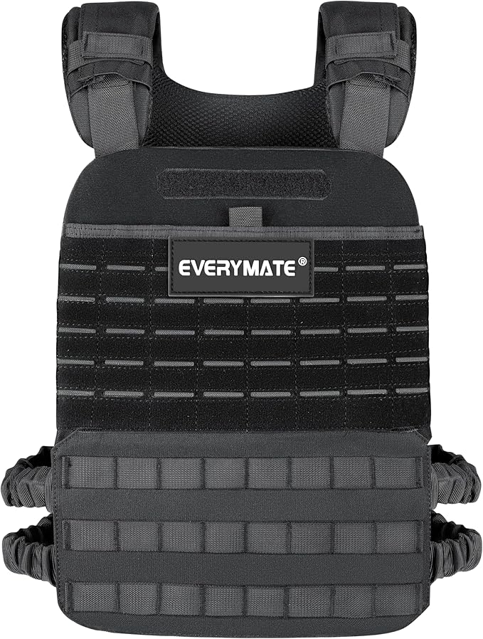 EVERYMATE Weighted Vest Men, Adjustable Weighted Vest Workout Vest for Strength Training Adjustable Strength and Endurance Training Fitness Tactical Running