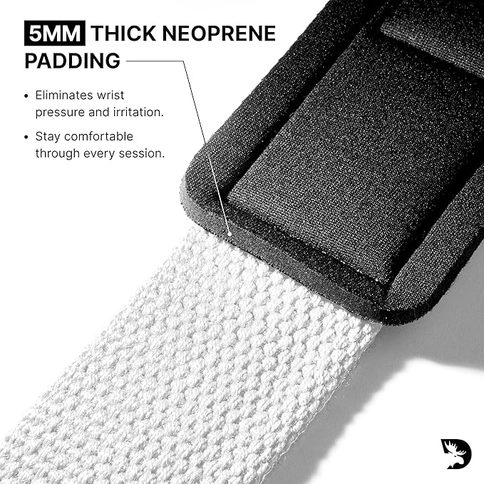 DMoose Fitness Lifting Straps 24" (Pair) - 5mm Padded Durable Wrist Straps for Weightlifting & Powerlifting - Cotton Lifting Strap with Silicone Grip for Men & Women - Deadlift Strap for Gym Workout