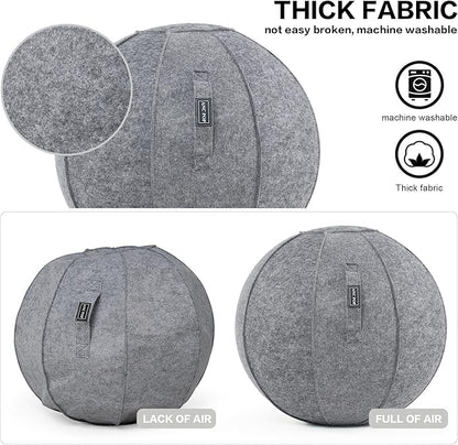 Yoga Ball Exercise Ball, Anti Slip Stability Ball Chair, 25” Heavy Duty Large Gym Ball for Fitness, Balance and Core Workout with Cover, Easy Clean