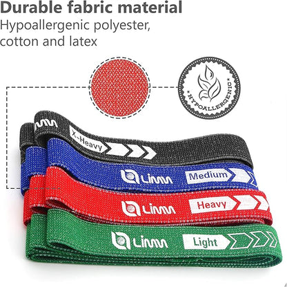 Fittest Pro by Limm Resistance Bands for Legs and Butt, Fabric Exercise Loop Bands Yoga, Pilates, Rehab, Fitness and Home Workout, Strength Bands for Booty
