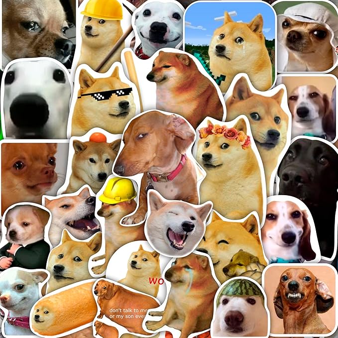 BulbaCraft Funny Dog Meme Stickers, Dog Gifts, Gifts for Women & Men