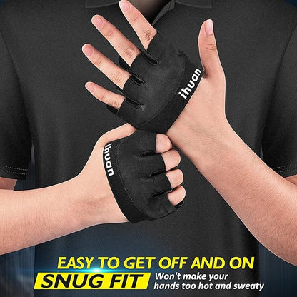 ihuan New Weight Lifting Gym Workout Gloves Men & Women, Great for Weightlifting, Exercise, Training, Fitness