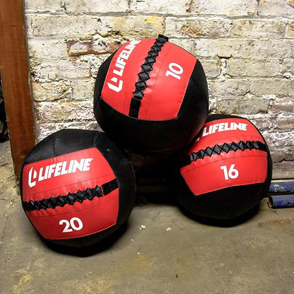 Lifeline Wall Ball Weighted Medicine Ball Core Strength with Sewn Exterior - Coordination, Stability, Cardio, Plyometrics, Crossfit