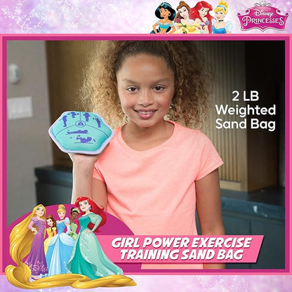 Disney Princess 2-Pound Sandbag Kettlebell Weight for Kids, Exercise Fitness Conditioning and Training, Teal, 2 Lb