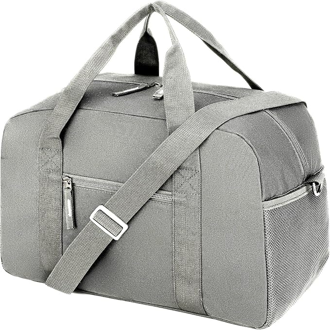 14 inch Small Gym Bag for Men & Women, Mini Duffle Bag for Travel Sports, Lightweight Carry On Duffel Bag, Grey