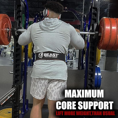 Beast Power Gear Weight Lifting Belts - Free Strap 4” Wide 10mm Thick for Weightlifting Bodybuilding Powerlifting Belt Superior Back Support Gym Belts for Men Women