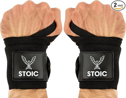 Stoic Wrist Wraps Weightlifting, Powerlifting, Cross Training, Bodybuilding with Thumb Loop. for Gym Workout, Men and Women Weight Lifting and Strength Training