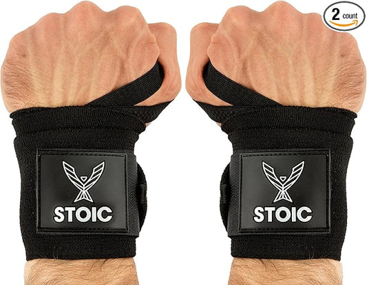 Stoic Wrist Wraps Weightlifting, Powerlifting, Cross Training, Bodybuilding with Thumb Loop. for Gym Workout, Men and Women Weight Lifting and Strength Training