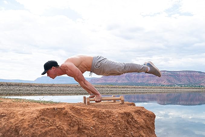 Driven | Professional Large Beech Wooden Parallettes | Calisthenics | Push Up Bars | Anti Slip Base | Gym Gear Workout Portable Crossfit