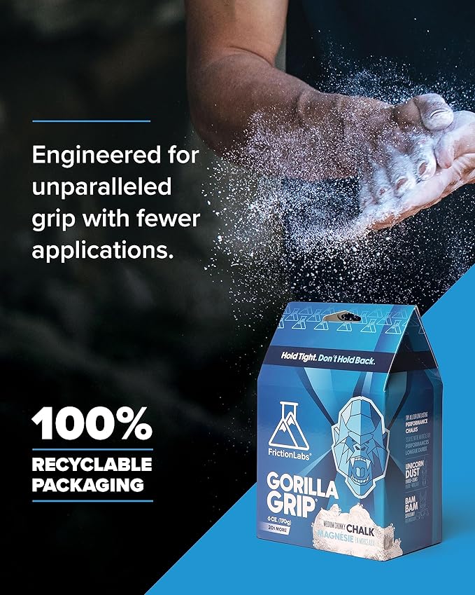 Friction Labs Premium Loose Climbing Chalk - High-Performance Hand Chalk with Superior Grip for Bouldering, Climbing, Weightlifting & More - Long Lasting & Skin Friendly Powdered Chalk