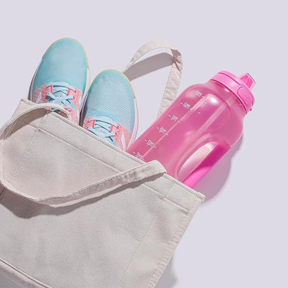 Ello Hydra 64oz Half Gallon Water Jug with Handle and Motivational Time Markers for All Day Hydration, Plastic Reusable Water Bottle with Straw and Locking, Leak Proof Lid, BPA Free