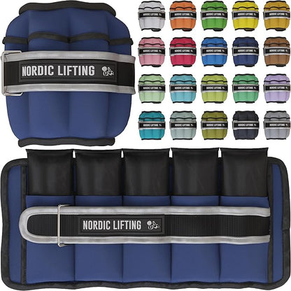 Nordic Lifting Adjustable Ankle Weights for Women & Men – 1 Pair (2–10 lbs) Wrist, Arm & Leg Weights for Gym, Yoga & Home Workouts – Secure Fit Strap Design – Durable Fitness Training Equipment