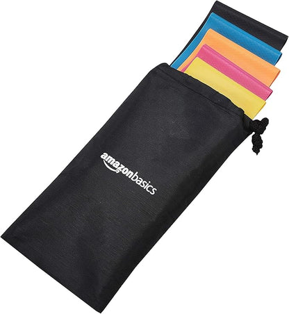 Amazon Basics Resistance Bands for Working Out, Exercise, Strength Training, Body Stretching, Set of 5, Multicolor