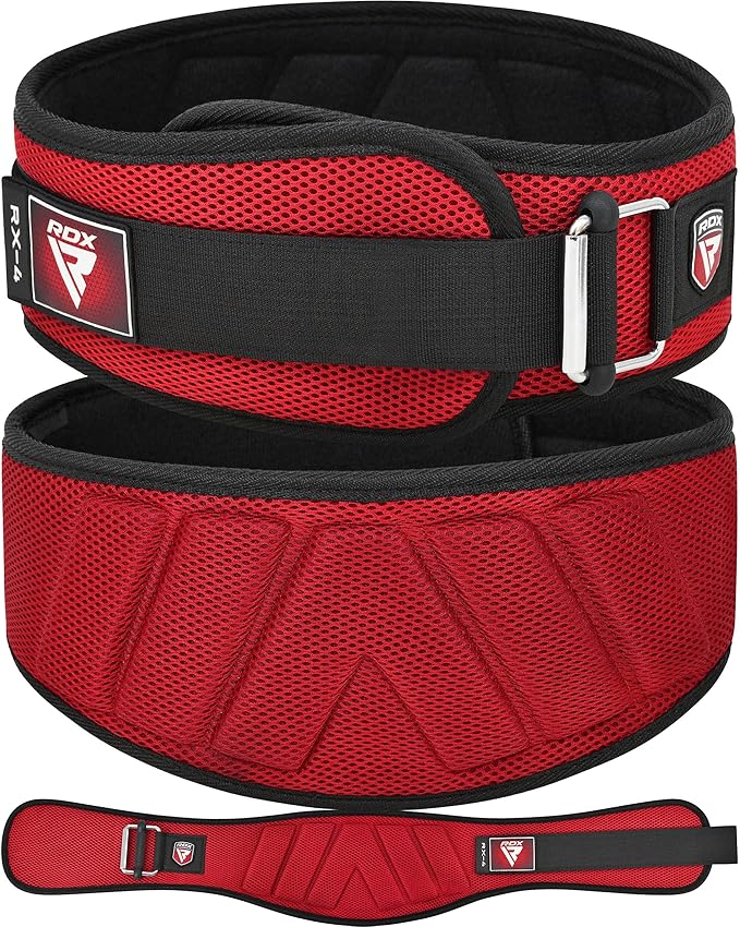 RDX Weight Lifting Belt, Curved Padded Back Lumbar Support, Fitness, Core Exercise Workout Bodybuilding Powerlifting Deadlifts Squats, Ladies Gents Men Women Home Gym Equipment