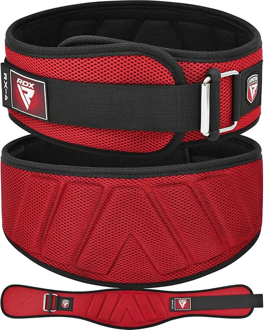 RDX Weight Lifting Belt, Curved Padded Back Lumbar Support, Fitness, Core Exercise Workout Bodybuilding Powerlifting Deadlifts Squats, Ladies Gents Men Women Home Gym Equipment