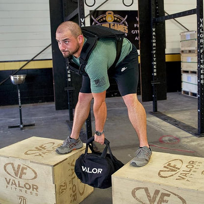 Valor Fitness Self- Fill Sandbags- Stone & Atlas Style - Built in Filler Bags 50,70, 100 or 200 lb Options Strength Training Workouts