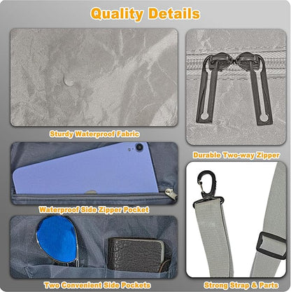 Gym Bag for Men & Women with Shoe Wet Bag - Waterproof Duffle Bag for Travel, Sports, Fitness & Workout (Light Gray)