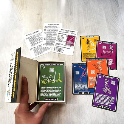 Stack 52 Suspension Exercise Cards Compatible with All Suspension Trainers. Suspended Bodyweight Resistance Workout Game. Video Instructions Included. Fun Home Fitness Program.(Mega Pack)