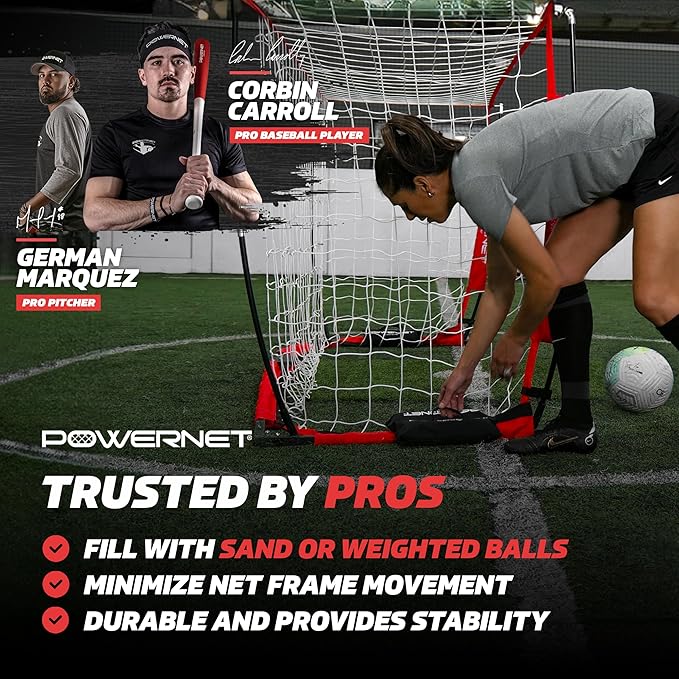 PowerNet All Sport Sandbags, Portable Soccer Goal Stability Sand Bags, Extra Weight for Football, Softball or Baseball Net, Fill Heavy Duty Bags with Sand or Weighted Balls