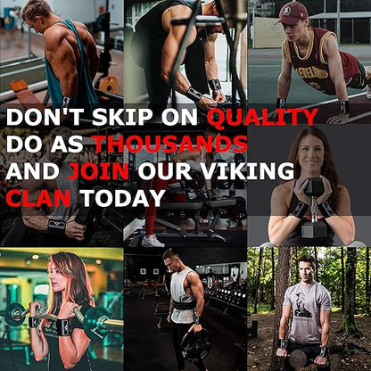 VIKINGSTRENGTH Wrist Brace Support (18" Premium Quality) for Weight lifting, Crossfit, Bodybuilding and Fitness. Wrist Wraps for Pain Relief and Recovery. Strap for Men and Women + V-Strength App