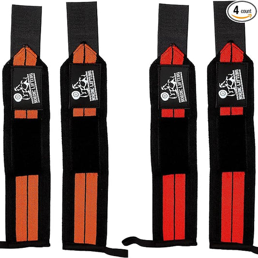 Nordic Lifting Wrist Wraps (2 Pairs) – Lifting Wrist Wraps with Thumb Loop for Weightlifting, Powerlifting & CrossFit – Durable Wrist Support Straps for Men & Women – Gym Essentials for Heavy Lifts