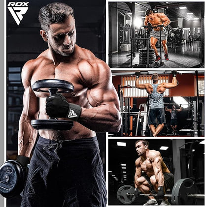 RDX Workout Gloves, 15-Inch Long Support Strap Anti Slip Palm Protection with 3 Wrist Alignment Plates, Powerlifting Deadlifting Bodybuilding Gym Fitness, Weight Lifting Exercise Training, Men Women