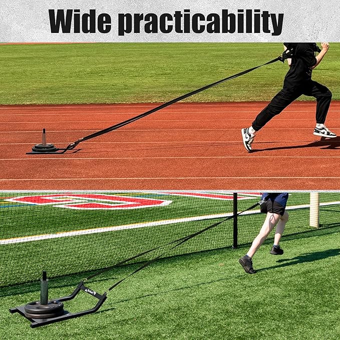 GanFindX Weight Sled, Workout Sled, Fitness Strength Training Sled for Athletic Exercise and Speed Improvement, Suitable for 1" and 2" Weight Plates