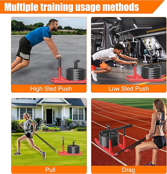 Weight Sled for Training - Heavy Duty Football Sled for Lineman, Sled Pull Workouts, Speed & Strength Training, Football Blocking Sled, Running Sled for Athletes, Weighted Sled for Outdoor & Indoor Workouts