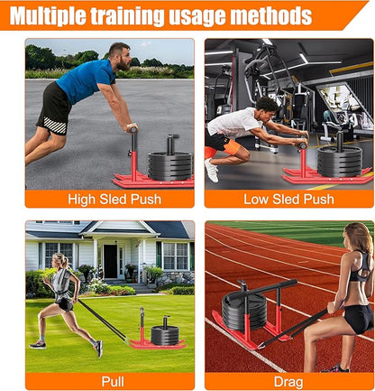 Weight Sled for Training - Heavy Duty Football Sled for Lineman, Sled Pull Workouts, Speed & Strength Training, Football Blocking Sled, Running Sled for Athletes, Weighted Sled for Outdoor & Indoor Workouts