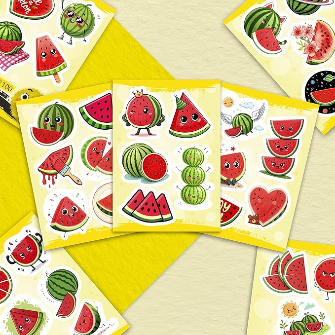 100Pcs Watermelon Stickers and Decals for Water Bottle, One in a Melon Stickers - Watermelon Party Supplies and Decoration - Melon Gifts - Gift for Women & Men