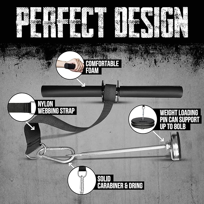 Yes4All Wrist and Forearm Blaster, Build Massive Grip Strength & Muscles with Steel Wrist Roller & Forearm Roller, Heavy Duty Arm Blaster Fits 1" & 2" Weight Plates, Improve Lifting Power