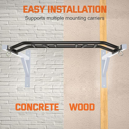 Upgrade Pull Up Bar Wall Mounted,Heavy Duty Multi Grip Chin Up Bar for Strength Training, 600 lbs Capacity, Durable Steel Construction, Perfect for Home and Garage Workouts