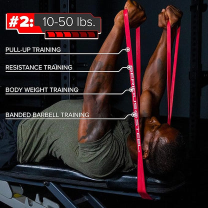 SERIOUS STEEL FITNESS Assisted 41" Pull-Up Band, Resistance & Stretch, Powerlifting & Pull-up Assist Loop (Single Band)