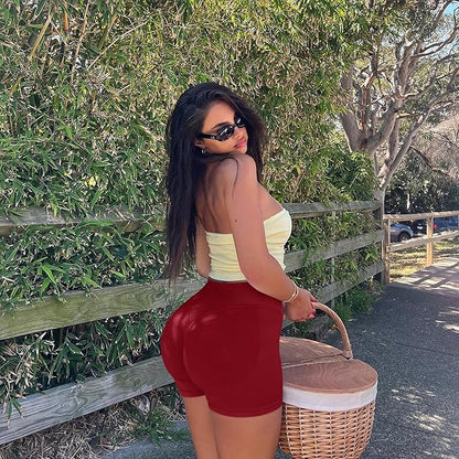 TDIFFUN Women Workout Shorts 3 Pack Gym Seamless Scrunch Butt Lifting Impact High Waist Yoga Biker Booty Athletic Shorts