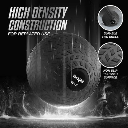Yes4All Slam Balls, 10-40lb Weighted Ball Weight, Durable PVC Sand Filled Workout Dynamic Slam Ball for Core Strengthen