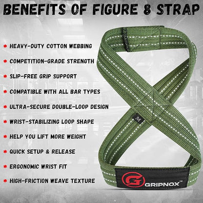 – Weight Lifting Straps Figure 8, Anti Slip Padded Wrist Support for Gym Workout Deadlift, Weightlifting, Powerlifting, Hand Bar Grip & Cross Training Strong Weightlifting Wrist Straps.
