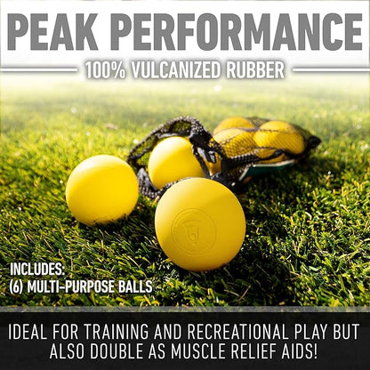 Franklin Sports Lacrosse Balls - Official Size Lax Balls for Practice - Rubber 63mm Outdoor Lacrosse Balls - Great for Muscle Massage Therapy + Yoga - White + Yellow