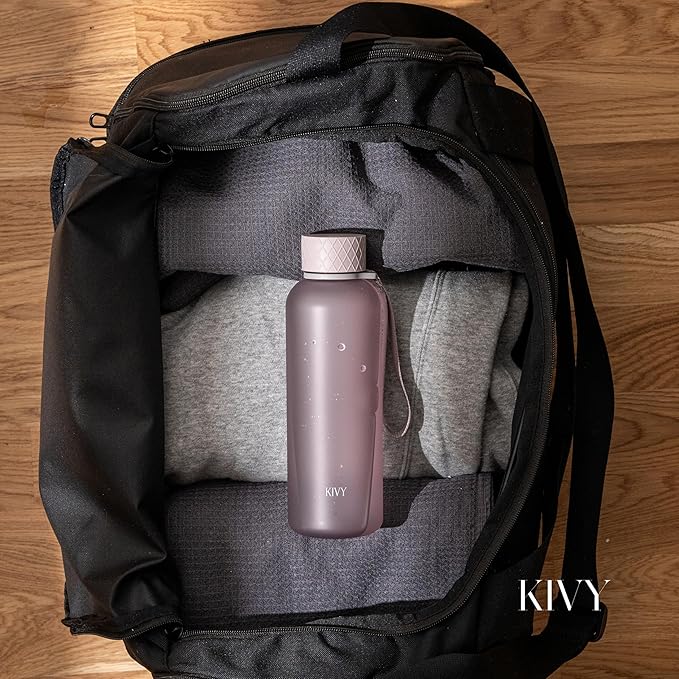 KIVY Slim Water Bottle 22oz [Lightweight & Shatterproof] - Reusable Tritan Water Bottle - Leak Proof Bottle for Women & Men - Water bottle no straw - Dishwasher Safe - BPA Free - Purple