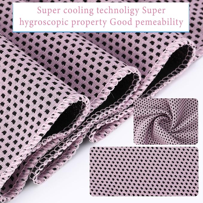 Honoson 10 Pack Cooling Towels Bulk - 47"x12" Soft Breathable Ice Towels for Neck & Face, Portable Chilly Rags Microfiber Sweat Rags for Yoga, Sports, Gym, Workout & Fitness(Pink)