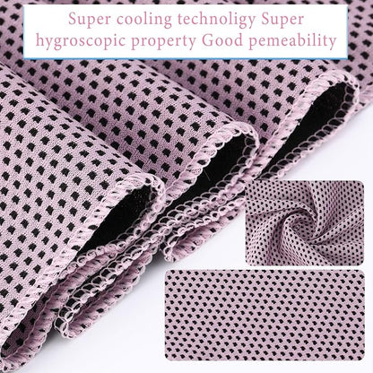 Honoson 10 Pack Cooling Towels Bulk - 47"x12" Soft Breathable Ice Towels for Neck & Face, Portable Chilly Rags Microfiber Sweat Rags for Yoga, Sports, Gym, Workout & Fitness(Pink)