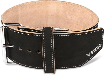Stoic Powerlifting Belt/Weight Lifting Belt - 4 Inches Wide - No Taper for Maximum Support & Protection