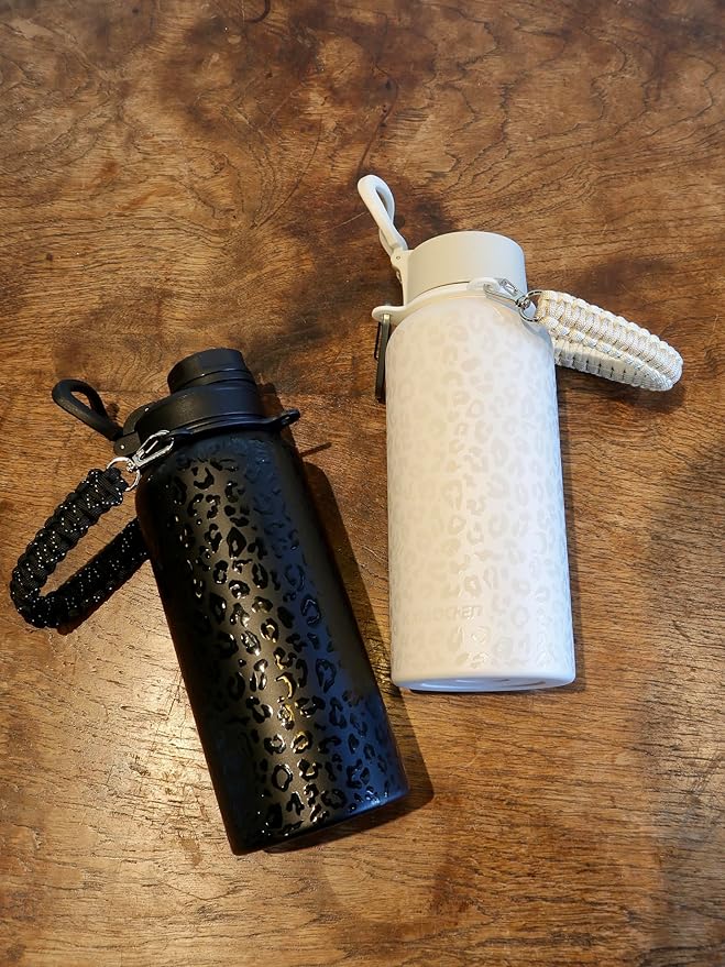 KXIAOCHEN Insulated Water Bottle, Stainless Steel Water Bottle, 2 Lids (Straw and Handle Lid),Wide Mouth Metal Water Bottles Keep Hot and Cold, Double Walled, Thermo Mug, Metal Canteen