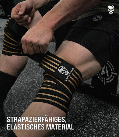 Gymreapers Knee Wraps for Squats and Powerlifting 72 Inch Compression Wraps with Strap for Men & Women Weightlifting Support