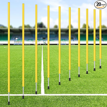 Blulu Training Agility Poles 5ft Forza Slalom Adjustable Soccer Training Poles Soccer Sticks Agility Equipment for Football Sport Football Soccer Speed