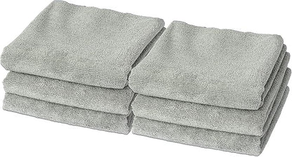 Eurow Microfiber Gym Towels, Super Absorbent & Quick Drying Sweat Towels for Fitness, Sports, Yoga, Workout, Sauna, Face & Equipment, Soft & Reusable,16x27 Inches, 6-Pack, Gray