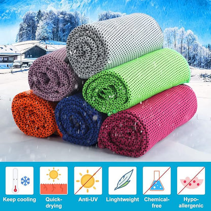 Honoson 20 Pack Cooling Towels,35 x 12 Inch Ice Breathable Soft Chilly Sweat Rag Microfiber Workout Rags for Gym Cooling Towels for Neck and Face for Yoga Golf Sport Running Gym Workout