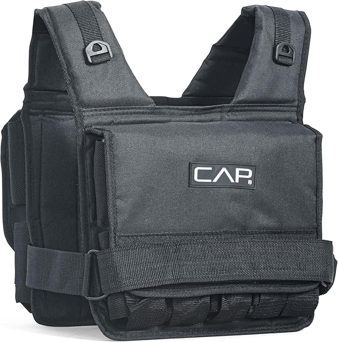 CAP Barbell Adjustable Weighted Vest | 20-150 lbs | Heavy-Duty Workout Vest with Removable Iron Weights for Strength Training, Cardio, Running, and Calisthenics