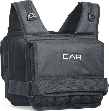 CAP Barbell Adjustable Weighted Vest | 20-150 lbs | Heavy-Duty Workout Vest with Removable Iron Weights for Strength Training, Cardio, Running, and Calisthenics